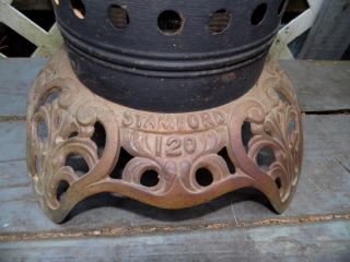 Stamford 120 Gas Stove Ornate Antique Metal & Iron Floor Heater Spired Dome Top photo