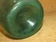 A Wonderful Late 18th Century American Blown Bottle In Auqa Green Rare Form Primitives photo 3