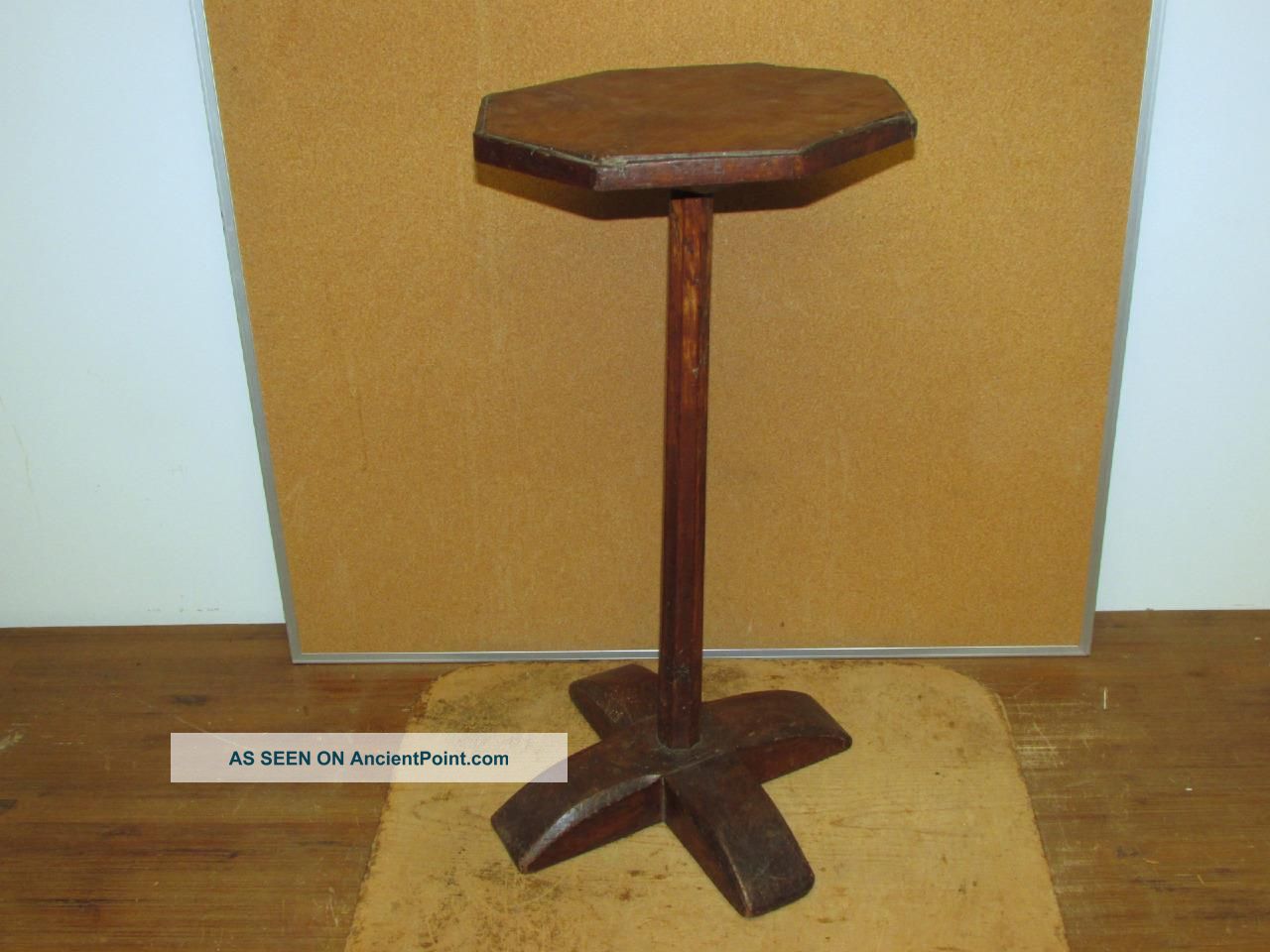 Rare Pilgrim Century Ct X - Base Trestle Base Tray Top Candlestand Grungy Surface Primitives photo