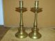 Best Early 17th C Spanish Brass Mid Drip Candlesticks Capstan Bases Primitives photo 1