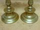 Best Early 17th C Spanish Brass Mid Drip Candlesticks Capstan Bases Primitives photo 3