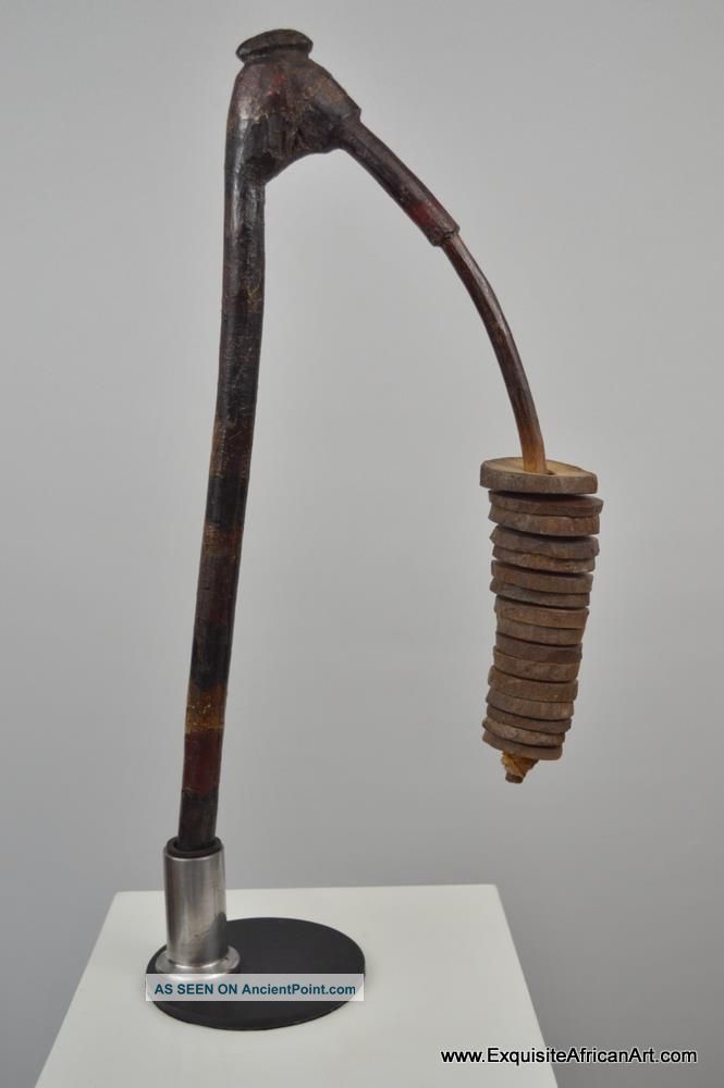 Exquisite African Art - Rare Bambara Wasamba Circumcision Rattle And Stand 0310 Other African Antiques photo