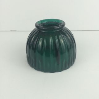 Vintage Green Glass Scalloped Light Globe Fixture Emerald photo