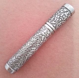 Antique Needle Case Box Thailand Handmade Craft Design Sewing Pin In Metal photo