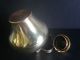 Antique English Brass Miniature Tea Pot W Lid & Swing Handle.  Copper Bottom Hearth Ware photo 4