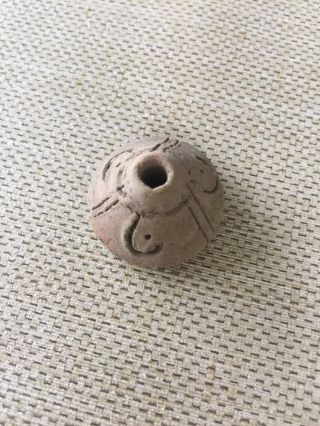 Pre Columbian Ancient Mayan Artifact Pottery Whorl Spindle Bead 11 photo