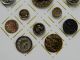 17 Victorian Escutcheon Buttons Antique Brass,  Some White Metal Buttons photo 2