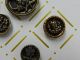 17 Victorian Escutcheon Buttons Antique Brass,  Some White Metal Buttons photo 6