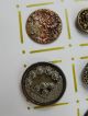 17 Victorian Escutcheon Buttons Antique Brass,  Some White Metal Buttons photo 8