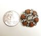 Antique Saphiret Button,  6 Hearts,  Rhinestones,  Edwardian,  Victorian,  Sewing Buttons photo 1