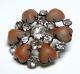 Antique Saphiret Button,  6 Hearts,  Rhinestones,  Edwardian,  Victorian,  Sewing Buttons photo 4