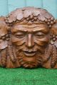 Stunning 19thc Gothic Black Forest Large Oak Wooden Carving Of: Green Man C1880s Carved Figures photo 2