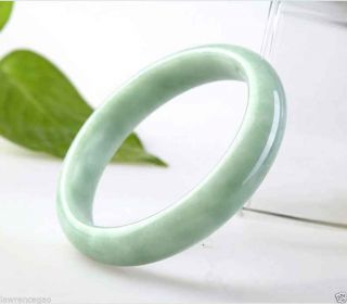 Chinese Natural Jadeite Green Jade Bangle Bracelet Handmade 60mm photo