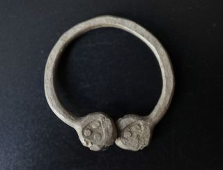 The Vikings.  Ancient Scandinavian Punched Silver Finger Ring,  Circa 1150 Ad - photo
