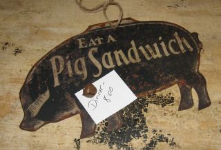Black Pig Wall Sign/message Board Primitive Farmhouse Kitchen/restaurant Decor photo