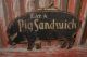 Black Pig Wall Sign/message Board Primitive Farmhouse Kitchen/restaurant Decor Primitives photo 2