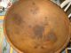 1800s Hand Turned Wooden Bowl With Lipped Edge Large Size Hand Turned On Lathe Primitives photo 1