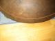 1800s Hand Turned Wooden Bowl With Lipped Edge Large Size Hand Turned On Lathe Primitives photo 3