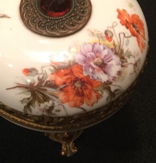 Antique Hand Painted Edwardian Era W.  G.  & Co.  Limoges Gilt Mount Urn Or Compote photo