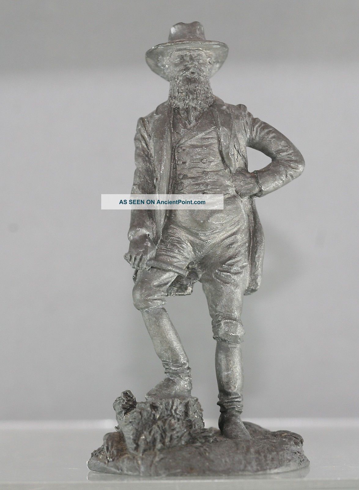 1979 Fine Solid Pewter Sculpture Of An Australian Colonial Squatter Hallmarked Other Metalware photo