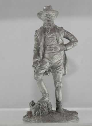 1979 Fine Solid Pewter Sculpture Of An Australian Colonial Squatter Hallmarked photo