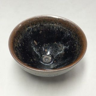 G254: Chinese Pottery Ware Tea Bowl.  Traditional Nogime - Tenmoku - Chawan photo