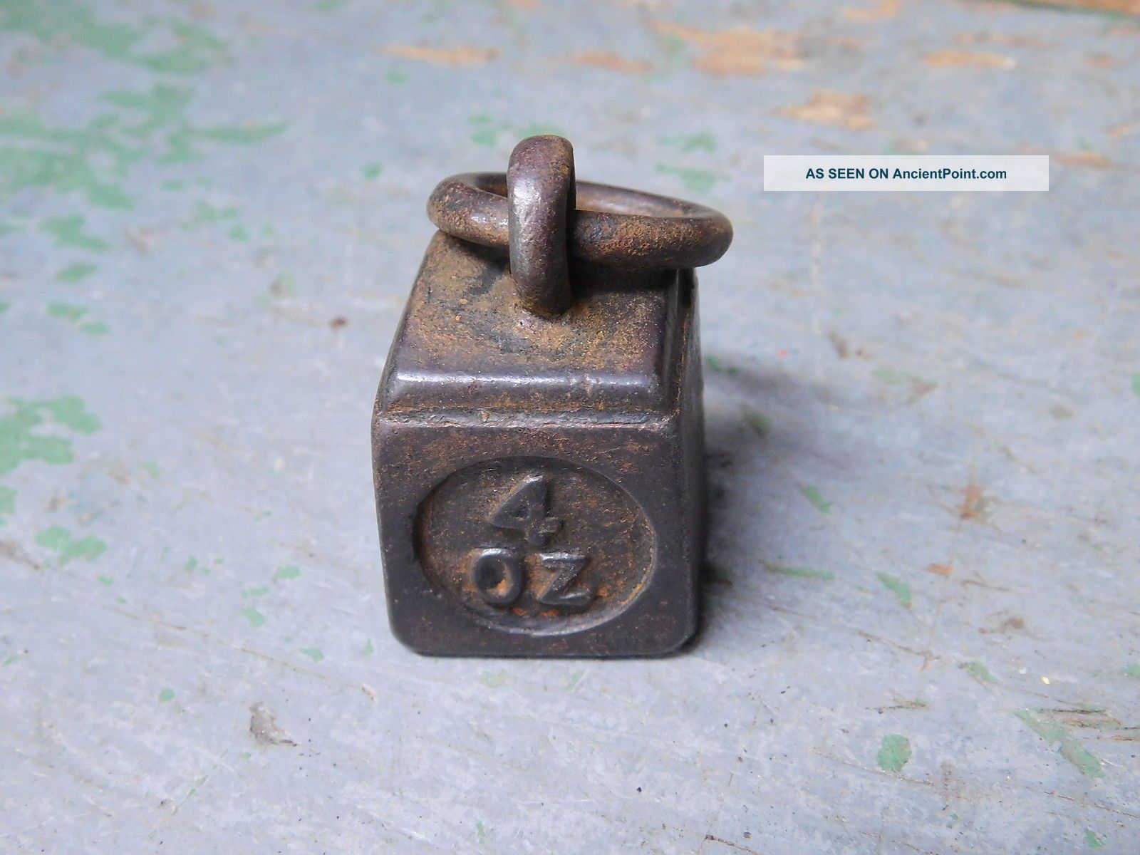 Vintage Cast Iron 4 Oz Scale Weight Scales photo