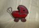 Vintage Red Wood Metal Toy Baby Doll Stroller Carriage Buggy Baby Carriages & Buggies photo 1