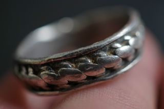 The Vikings.  Ancient Scandinavian Silver Finger Ring,  Ca 1200 Ad Jewellery Vf - photo