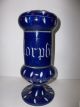 Vintage French Porcelain Apothecary Jar Morphine Cobalt Blue Morphinum 11.  5 