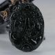 100 Natural Obsidian Hand - Carved Fish Jump Dragon Door Pendant Necklaces & Pendants photo 2