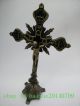 Carved Antique Brass Stereoscopic Cross Jesus Furnishing Articles Other Antique Chinese Statues photo 5