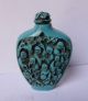 Old Chinese Handwork Turquoise Carven Small Buddha Design Snuff Bottle Snuff Bottles photo 2
