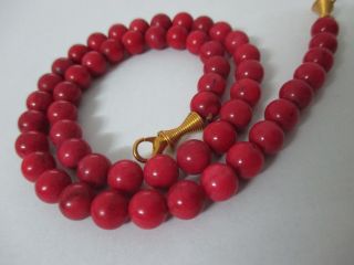 43.  1 Gr Natural Red Pinkness Coral Necklace Undyed Round Beads Ultra Rare. photo