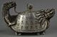 Collectible Decorated Old Handwork Tibet Silver Carved Dragon Tortoise Teapot Teapots photo 4