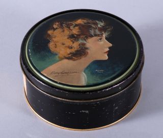 1920s Art Deco Henry Clive Canco Beautebox Tin Betty Compson Silent Film Star Nr photo