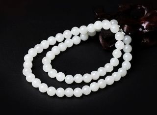 The Chinese Natural Jade Handmade Fashion White Jade Necklace photo