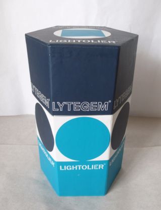 Lightolier Lytegem Lamp Mid Century Modern Black Base Black Shade photo