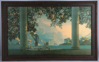 Antique Maxfield Parrish Framed Print Daybreak The House Of Art Vivid Deep Color photo
