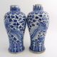 Chinese Blue & White Porcelain Vases,  With Twin Phoenix,  Kangxi Mark Vases photo 3