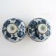 Small Chinese Blue And White Porcelain Rice Bowls And Covers,  Signed Bowls photo 3