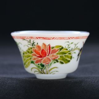 Vintage Coloured（18 - 19th）glaze Hand - Painted Flower Bowl W Qianlong Mark B54 photo
