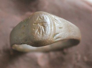 L6 Ancient Byzantine Bronze Ring 2.  2g Size - D=18mm photo