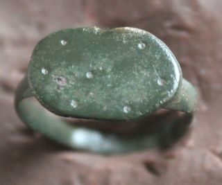 L6 Ancient Roman Bronze Ring Size - D=18mm 2.  2g photo