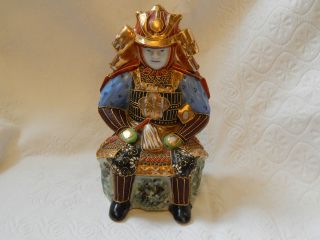 Vintage Japanese Satsuma Samurai Warrior Porcelain Figurine Oriental C1920 ' S photo