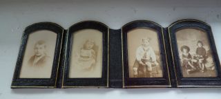 Victorian Leather Four Fold Travelling Photo Frame photo
