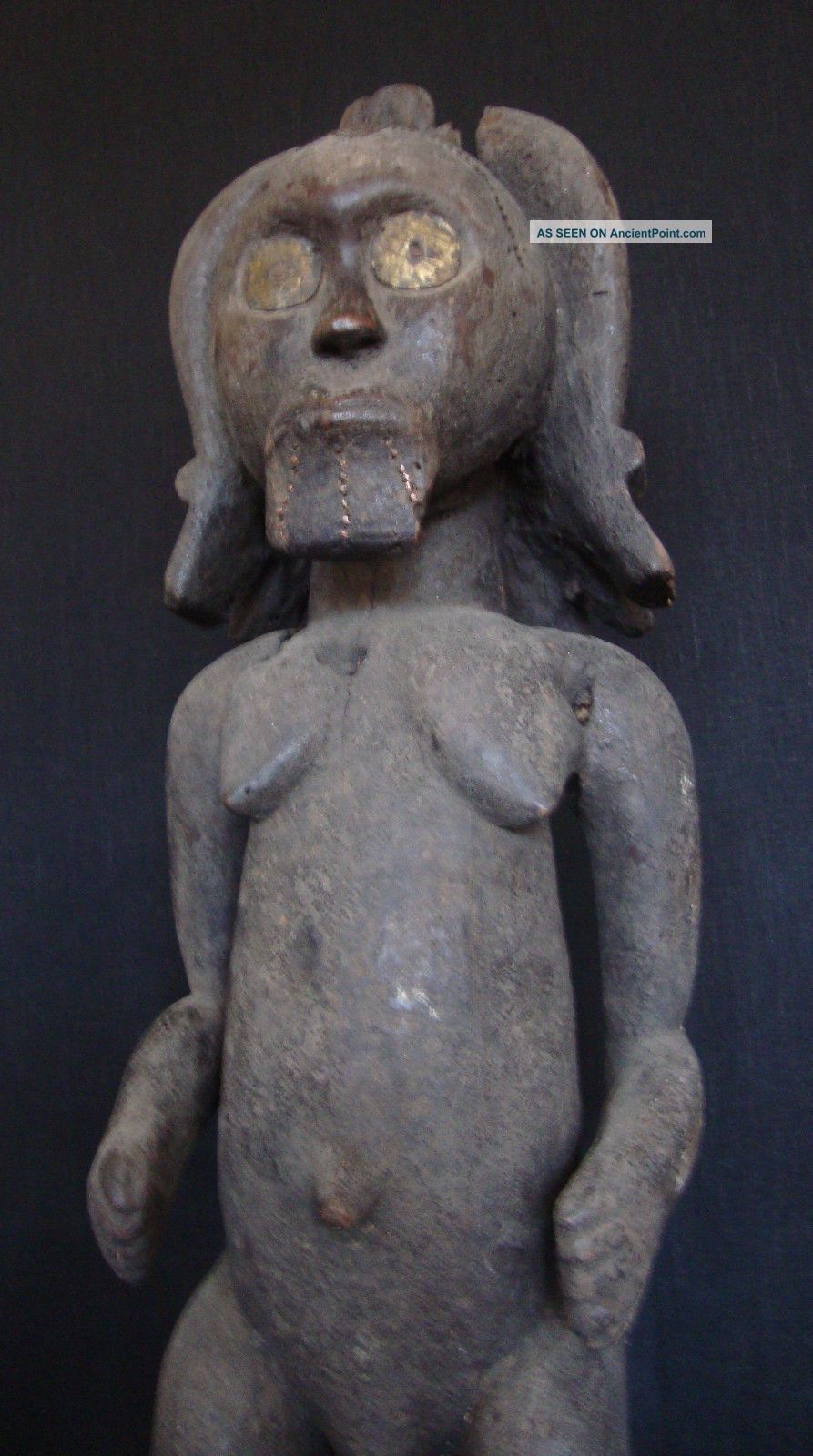 80cm.  Fang Ancestor Reliquary Statue W/provenance - Metal Sheathed Bieri Figure Sculptures & Statues photo