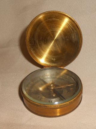 Antique Covered Compass And Nautical Mile Measure Button Slide photo