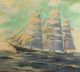 Antique Frank Moulton Maritime Clipper Sailing Ship Seascape Oil Painting,  Nr Other Maritime Antiques photo 2
