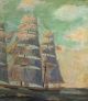 Antique Frank Moulton Maritime Clipper Sailing Ship Seascape Oil Painting,  Nr Other Maritime Antiques photo 3
